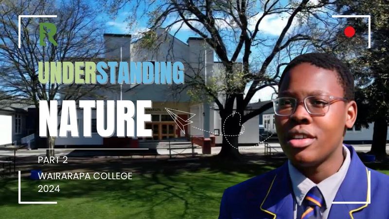 A student from Wairarapa College with trees and a school building in the background