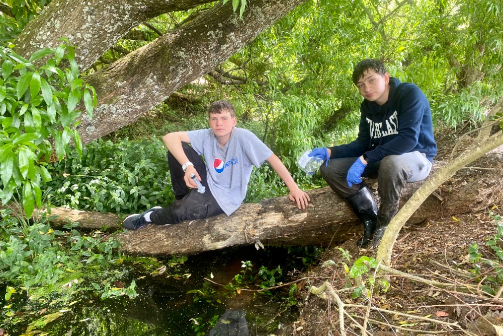 Wilderlab testing kit in use by Rathkeale College students 